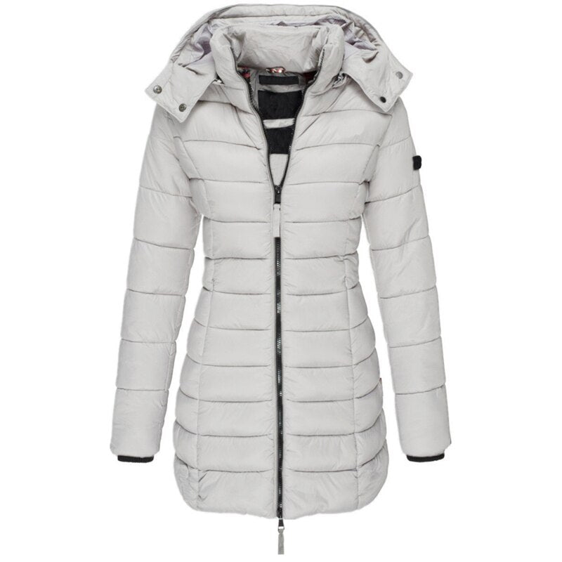Marissa – Hooded Quilted Puffer Coat with Shaped Seams