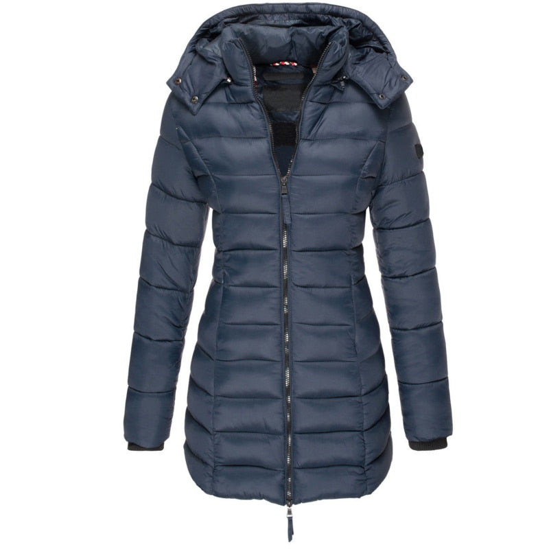 Marissa – Hooded Quilted Puffer Coat with Shaped Seams