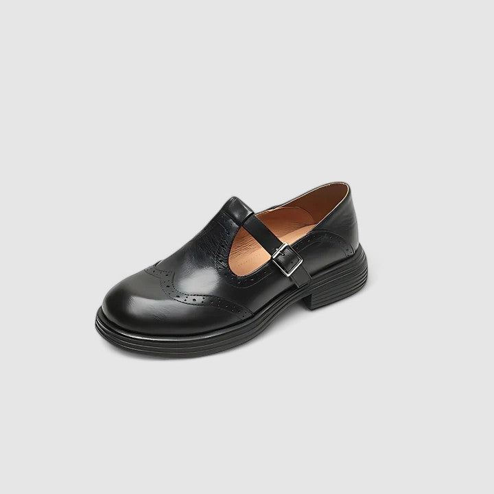 Sally – T-Bar Mary Jane Flats with Buckle Strap
