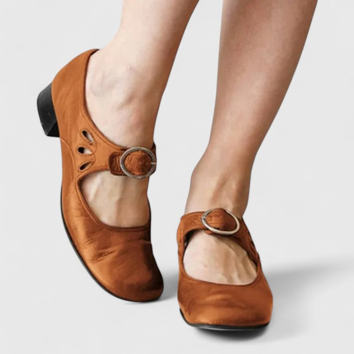 Rosa – Mary Janes with Low Block Heel