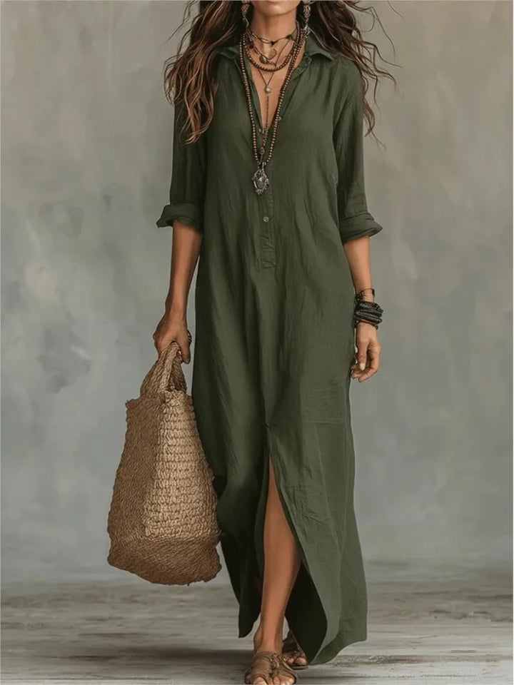 Nora – Loose Shirt Maxi Dress