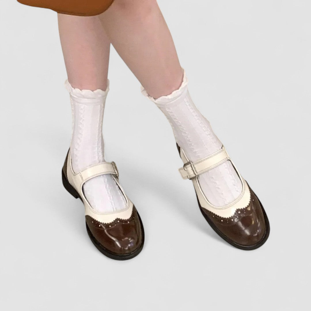 Shannon – Spectator Mary Jane Flats with Buckle