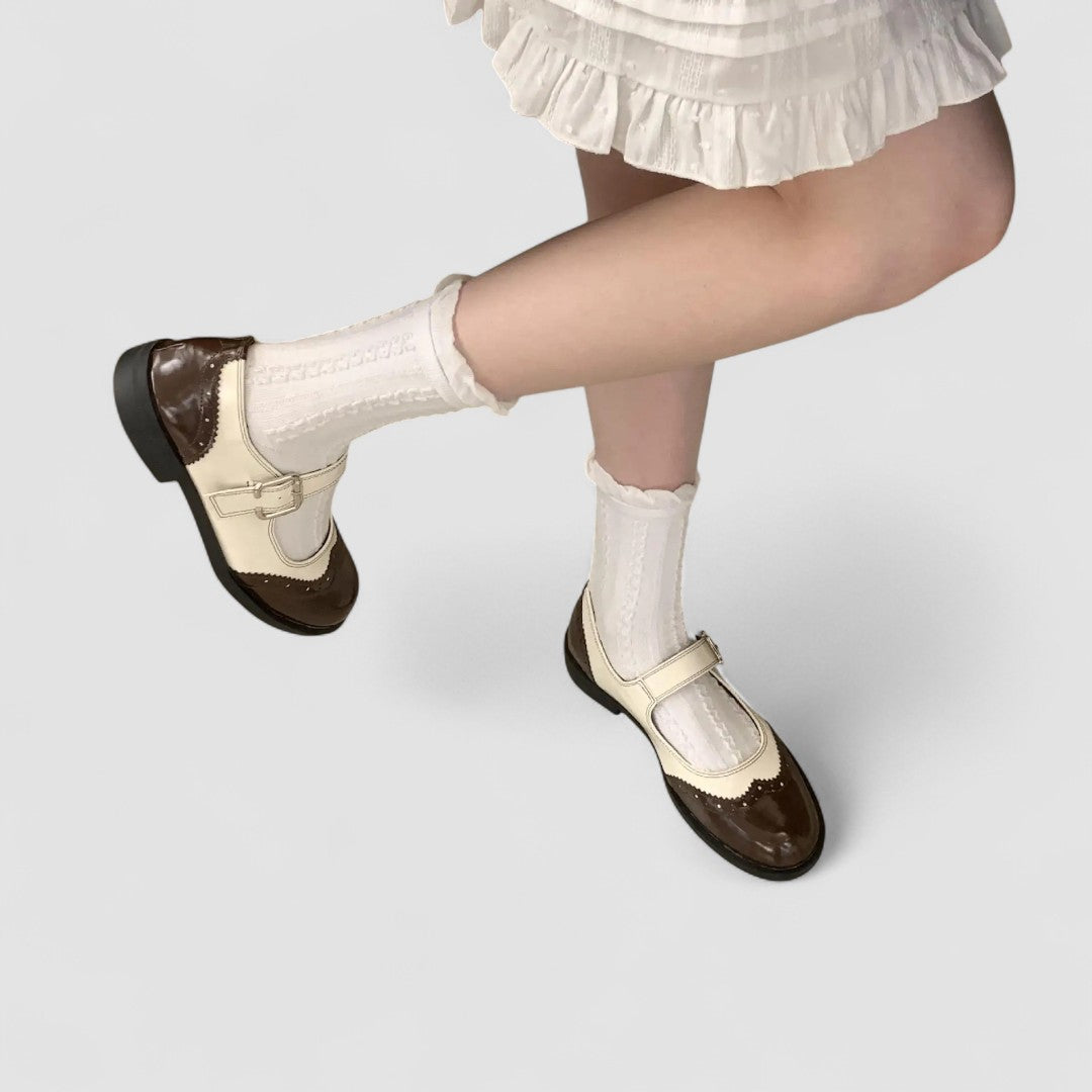 Shannon – Spectator Mary Jane Flats with Buckle