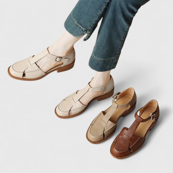Rosalind – Closed Toe Fisherman Sandals with Block Heel