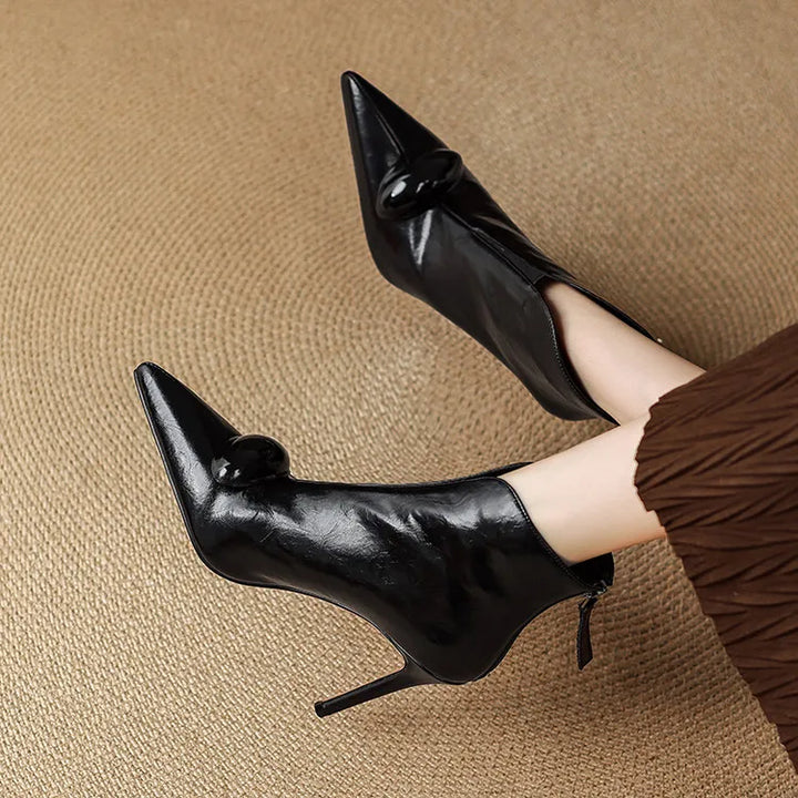 Bernadine – Domed Ornament Stiletto Ankle Boots for Women