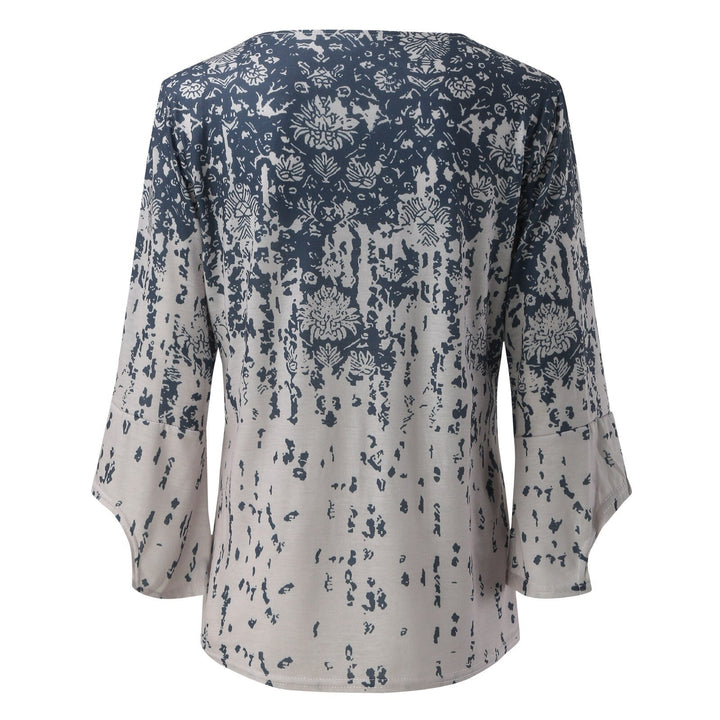 Anika – Bell Sleeve Blouse with Boho Print
