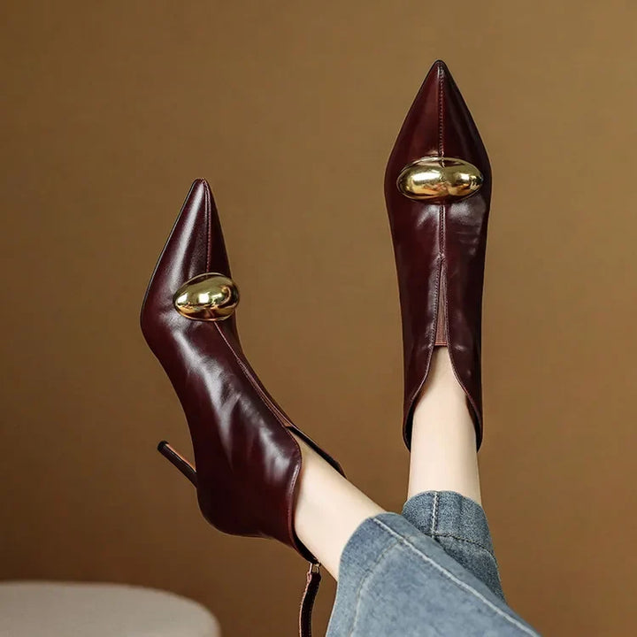 Bernadine – Domed Ornament Stiletto Ankle Boots for Women