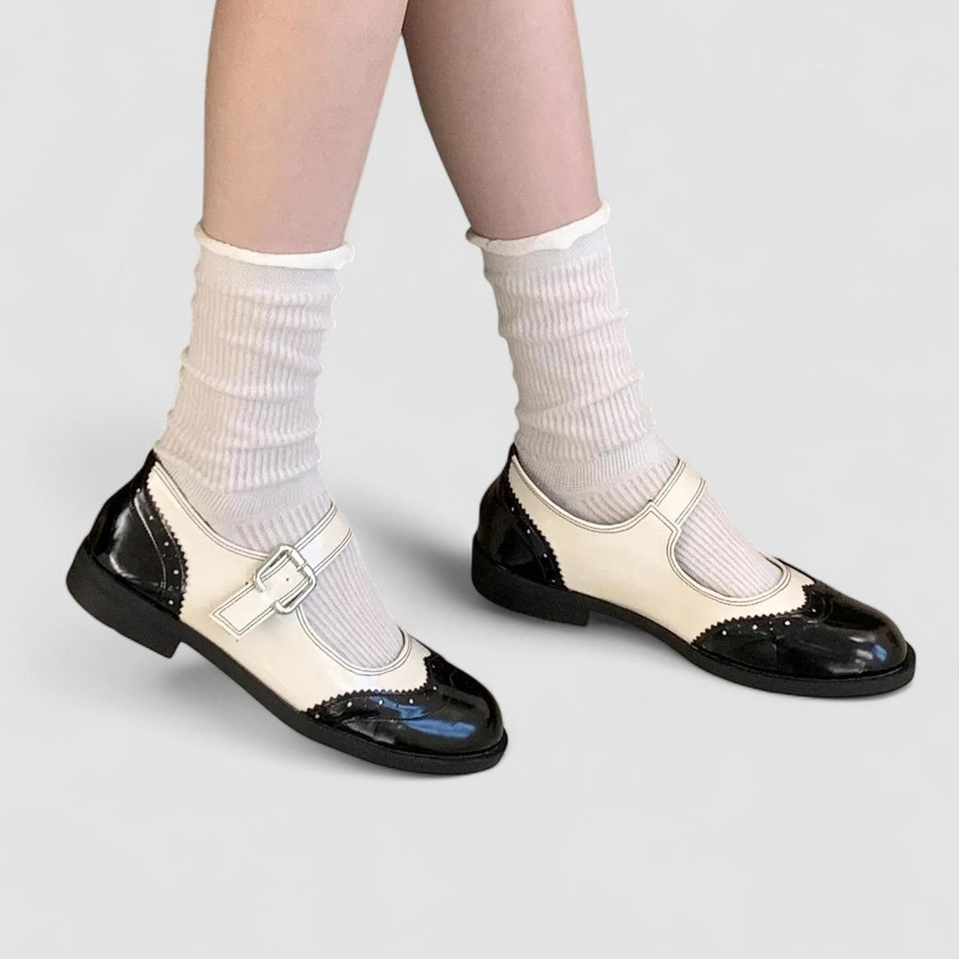 Shannon – Spectator Mary Jane Flats with Buckle