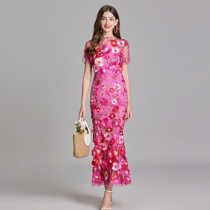 Yvette – Floral Appliqué Mermaid Evening Gown