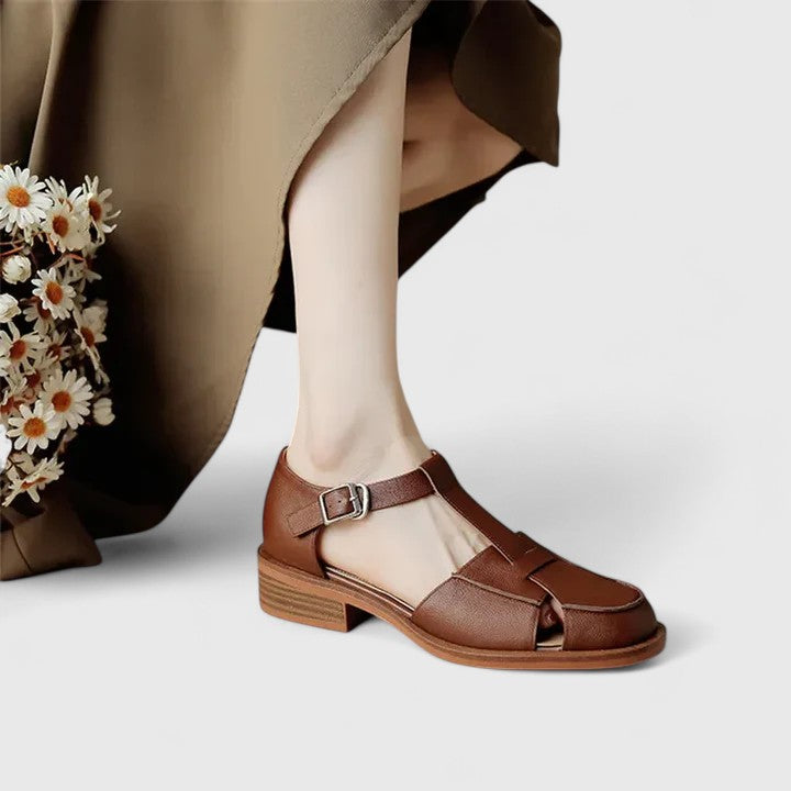 Rosalind – Closed Toe Fisherman Sandals with Block Heel