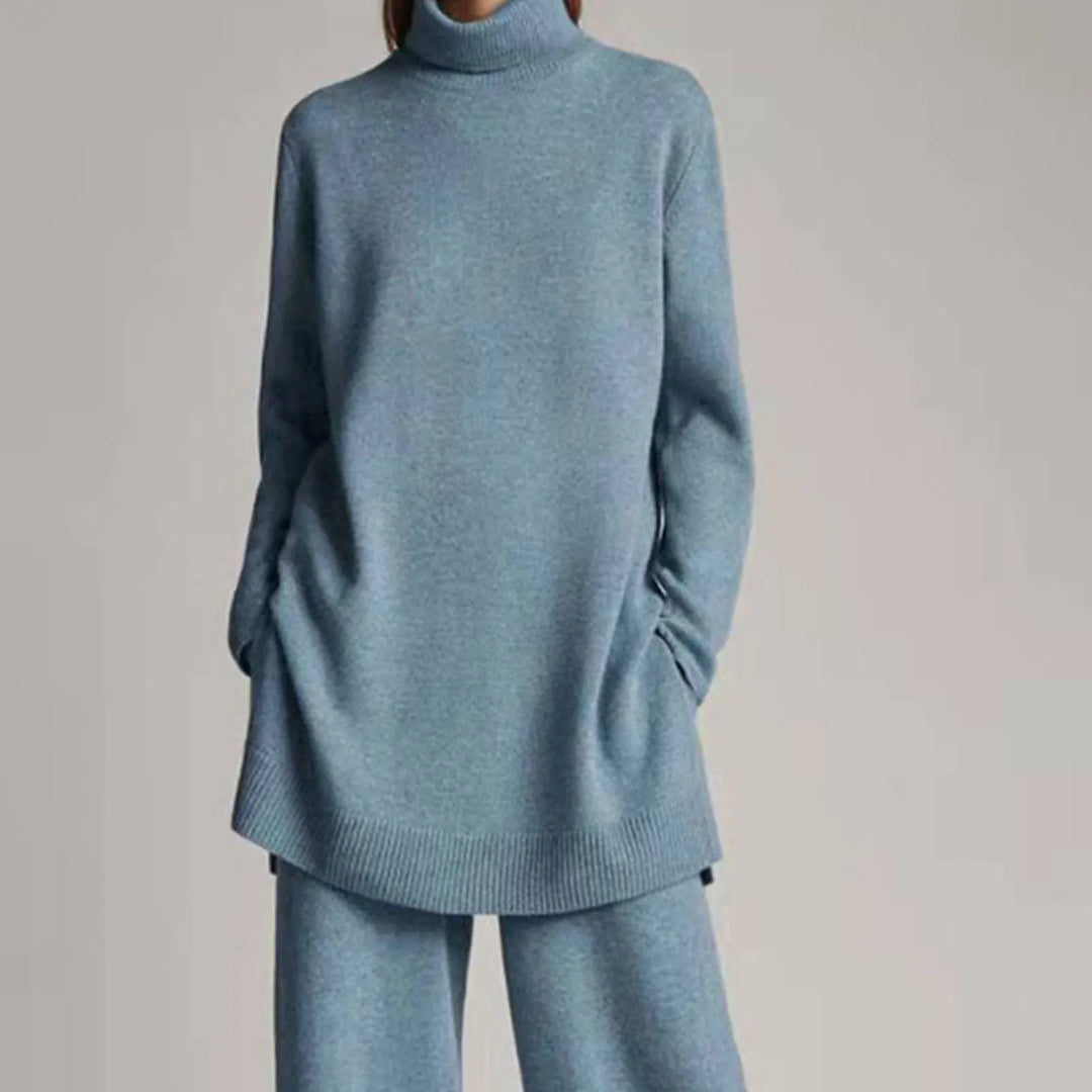 Kora – Tunic Turtleneck and Wide-Leg Trouser Set