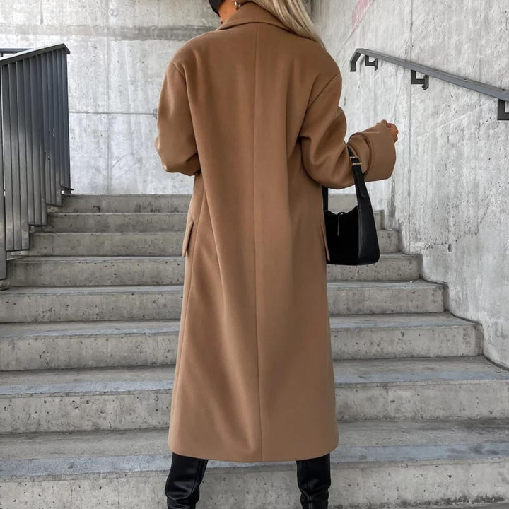 Maia – Oversized Longline Coat with Angled Pockets