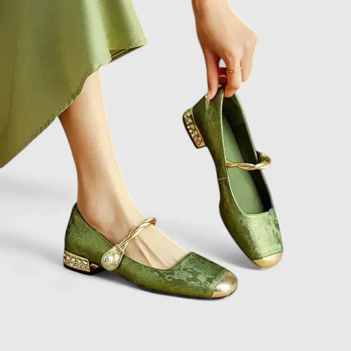 Raquel – Square Toe Mary Janes with Block Heel