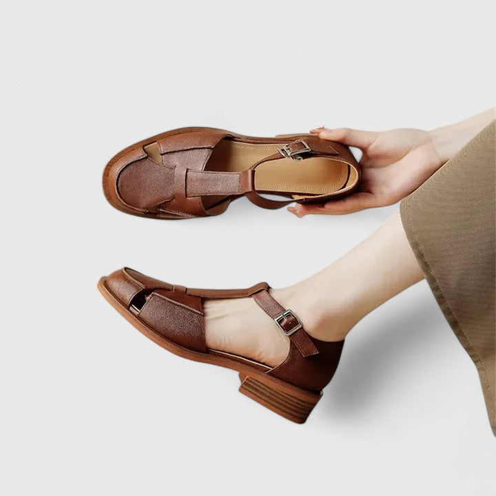 Rosalind – Closed Toe Fisherman Sandals with Block Heel
