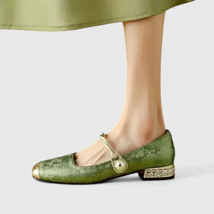 Raquel – Square Toe Mary Janes with Block Heel