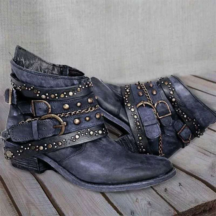 Georgina – Buckle Strap Moto Ankle Boots for Women