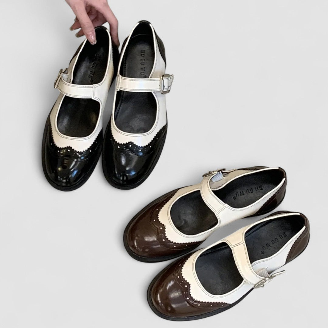 Shannon – Spectator Mary Jane Flats with Buckle