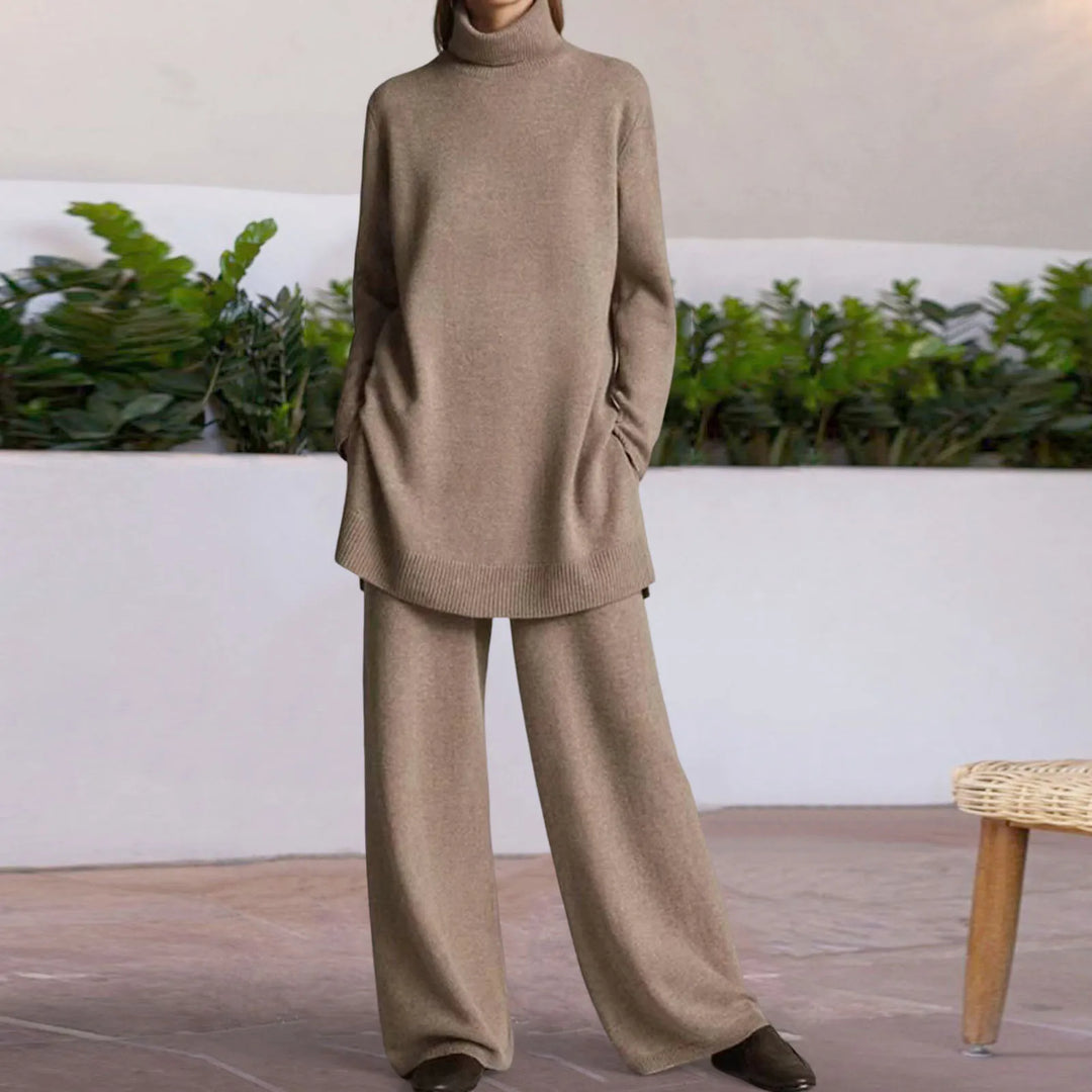 Kora – Tunic Turtleneck and Wide-Leg Trouser Set