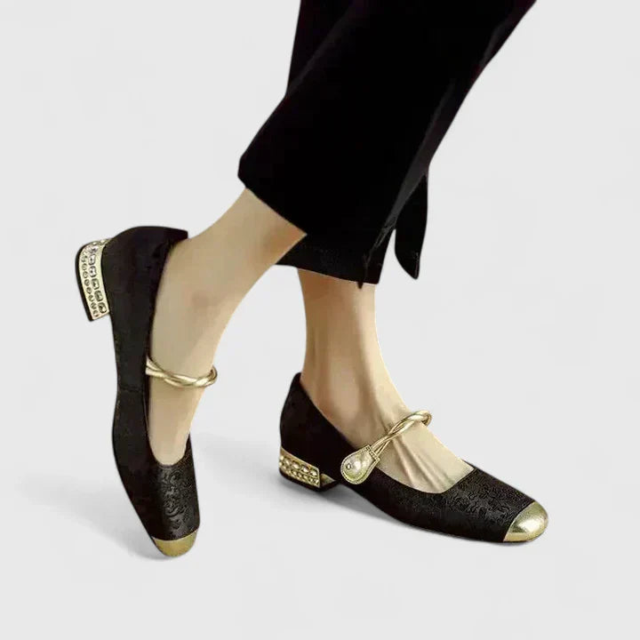 Raquel – Square Toe Mary Janes with Block Heel