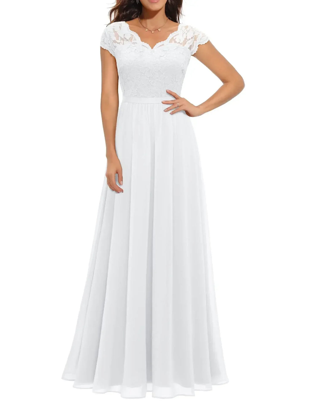 Beatrice | Elegant Lace Bodice Maxi Dress