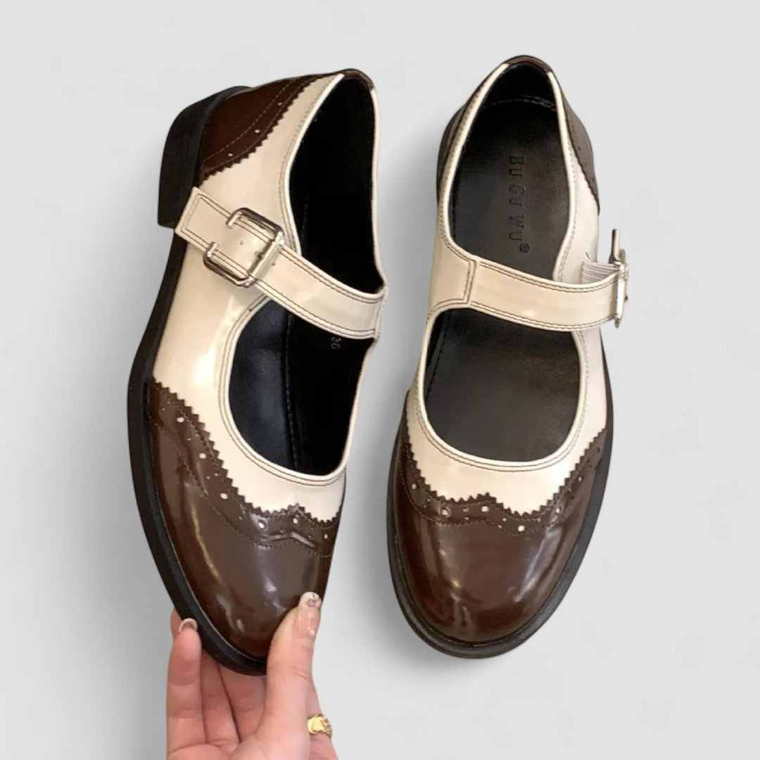 Shannon – Spectator Mary Jane Flats with Buckle