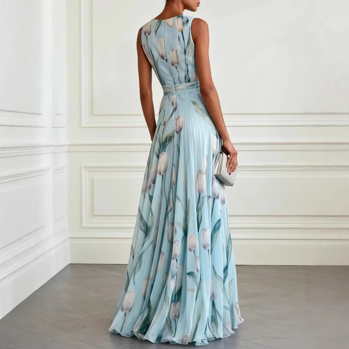 Quinn – Elegant V Neck Maxi Dress for Wedding Guests