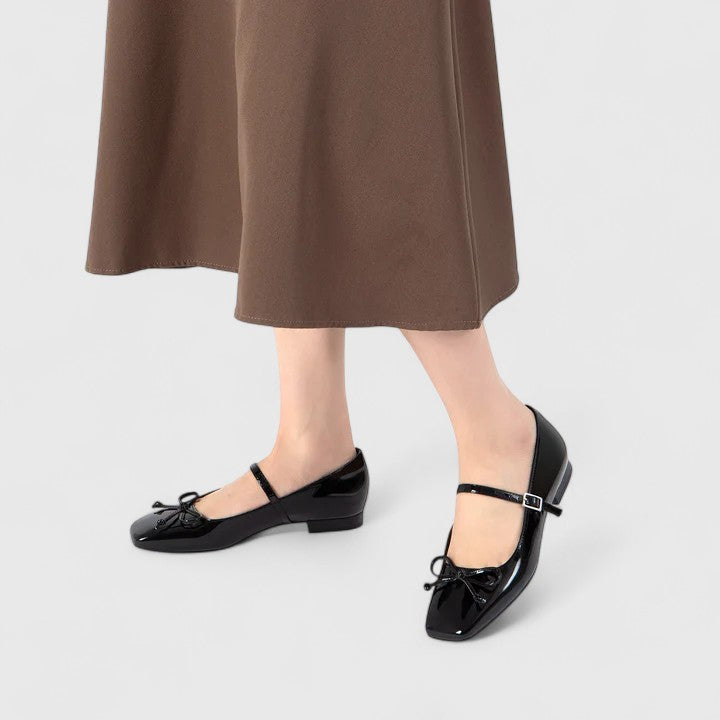 Pamela – Bowknot Square-Toe Ballet Flats