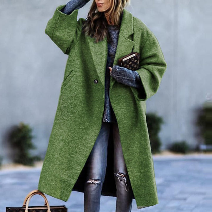 Magdalena – Cocoon Coat with Single-Button Front