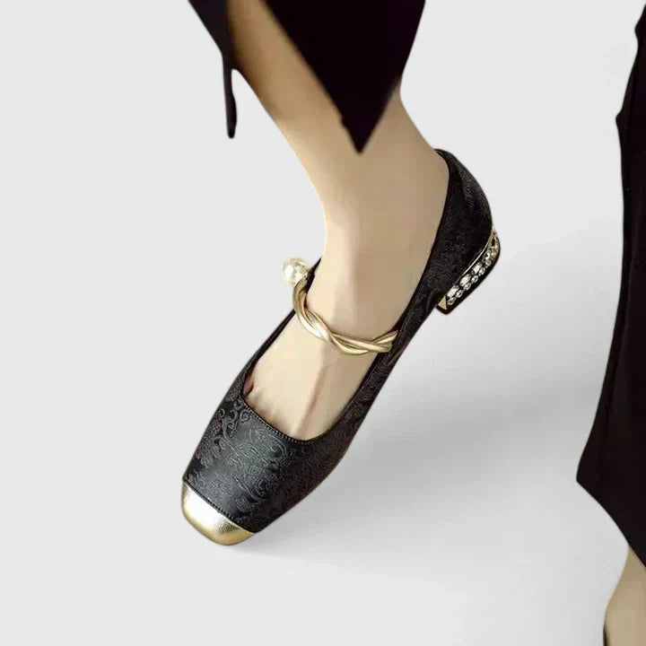 Raquel – Square Toe Mary Janes with Block Heel