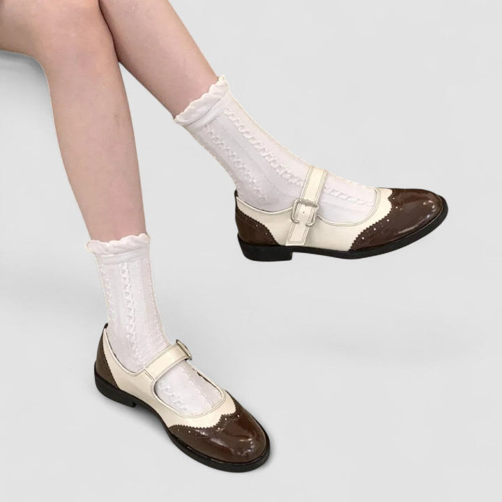 Shannon – Spectator Mary Jane Flats with Buckle