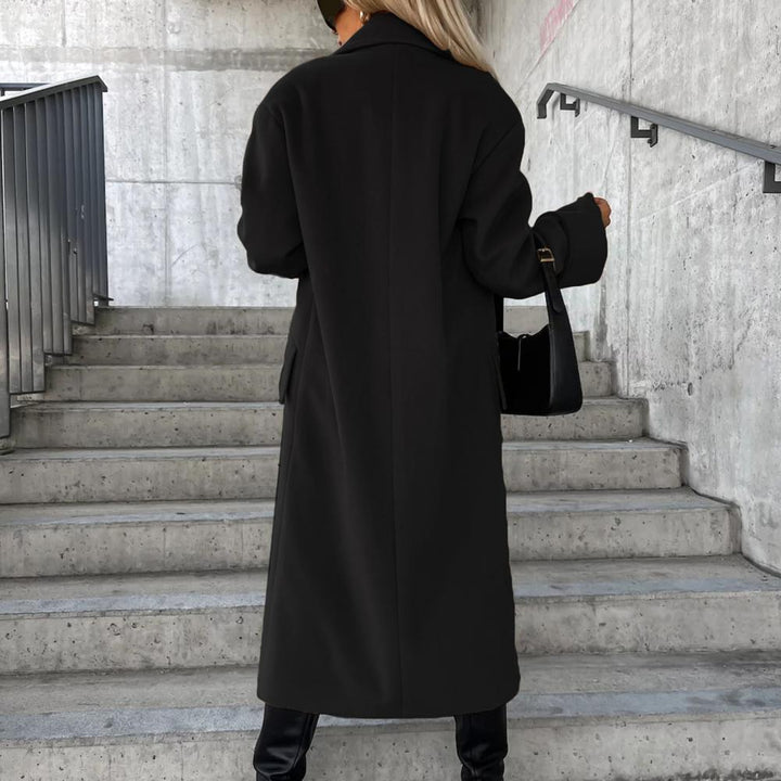 Maia – Oversized Longline Coat with Angled Pockets