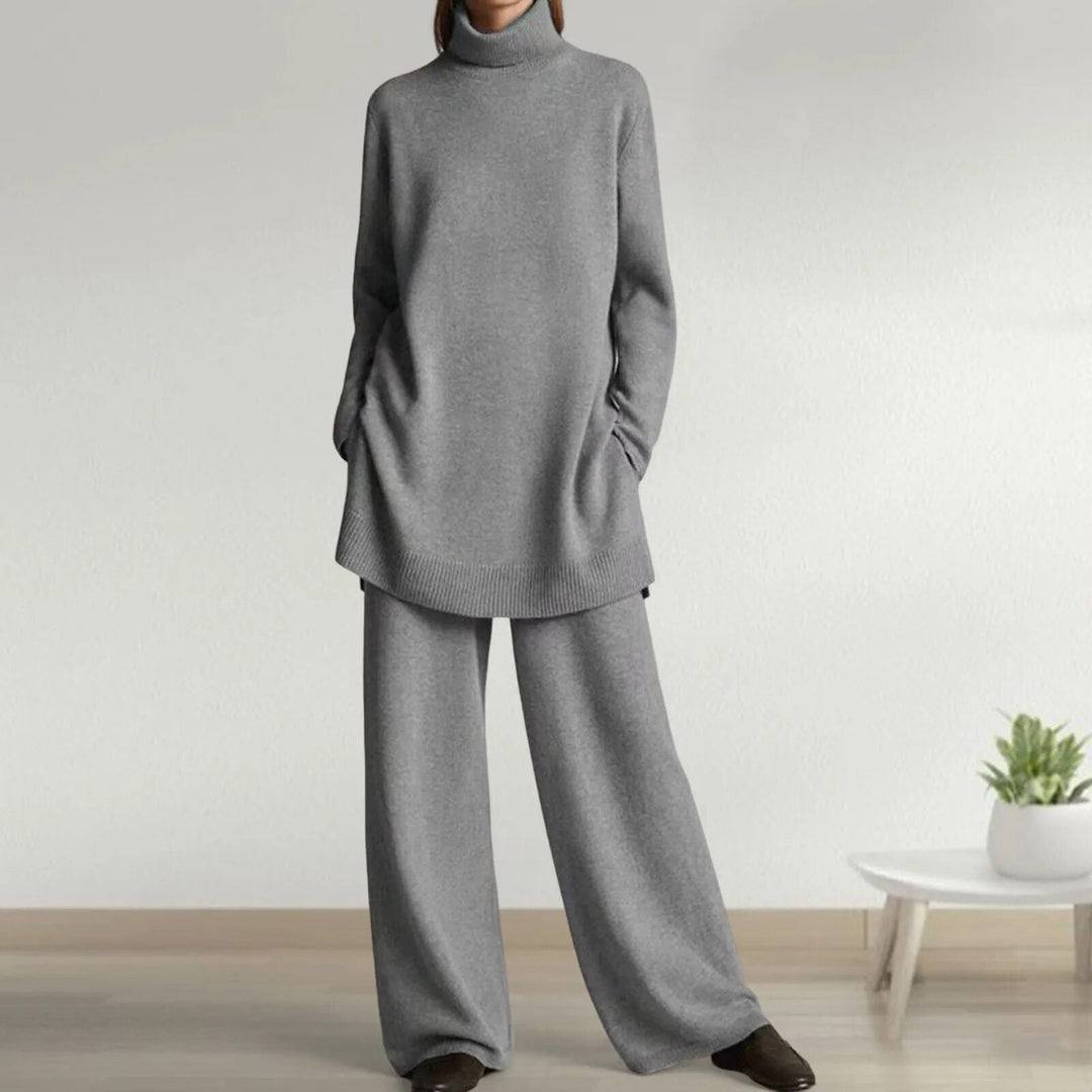 Kora – Tunic Turtleneck and Wide-Leg Trouser Set