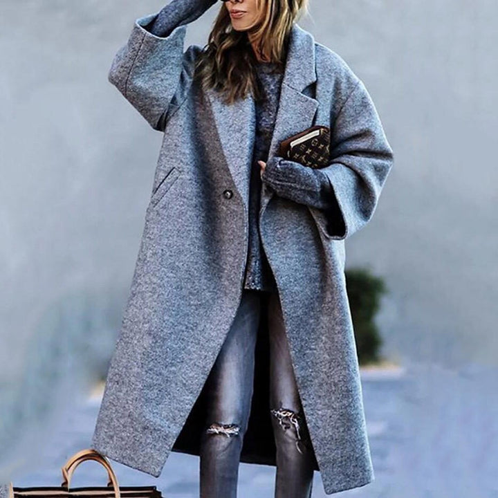 Magdalena – Cocoon Coat with Single-Button Front