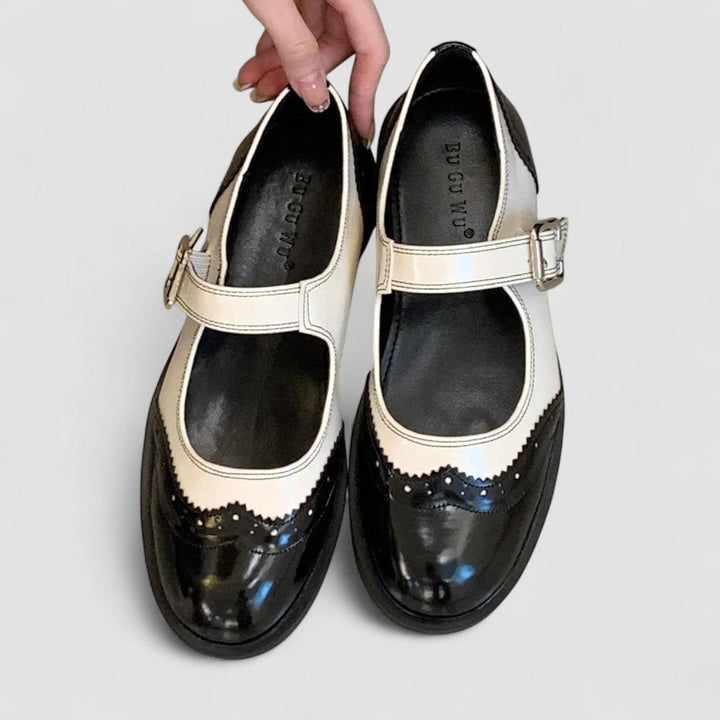 Shannon – Spectator Mary Jane Flats with Buckle