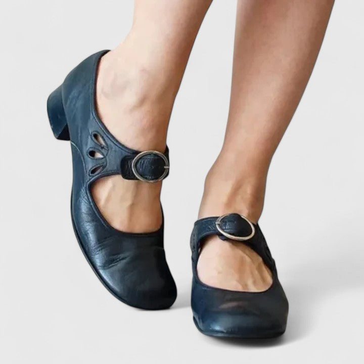 Rosa – Mary Janes with Low Block Heel