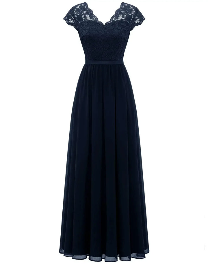 Beatrice | Elegant Lace Bodice Maxi Dress