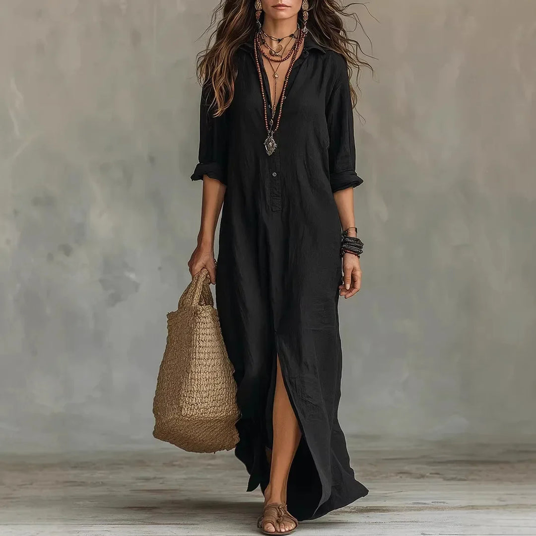 Nora – Loose Shirt Maxi Dress