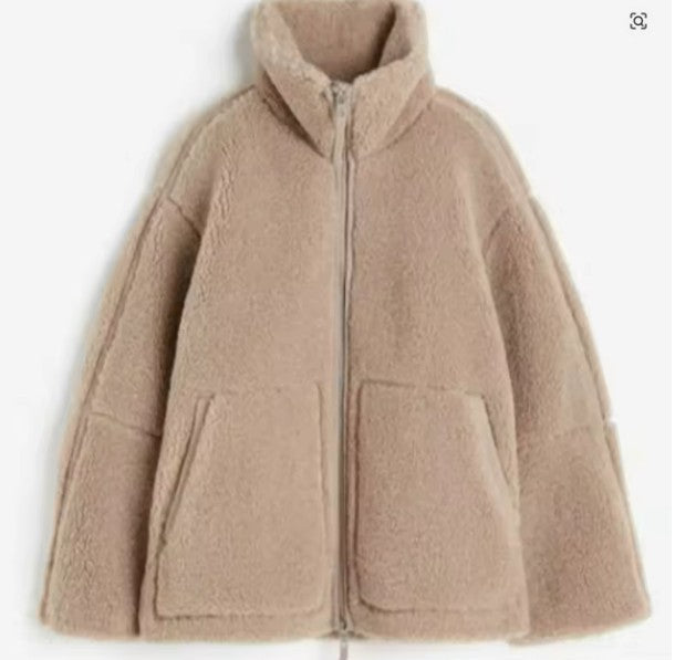 Roselyn – Cropped Teddy Zip Jacket for Women