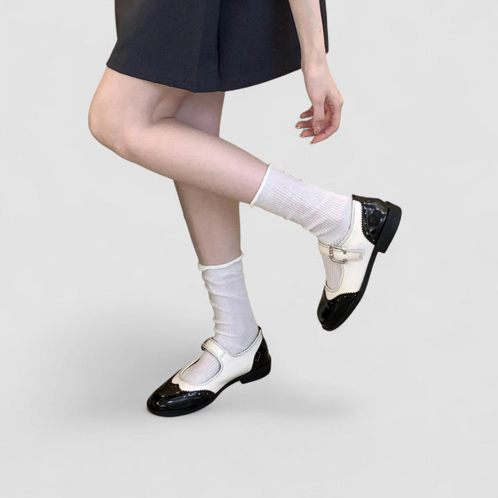 Shannon – Spectator Mary Jane Flats with Buckle