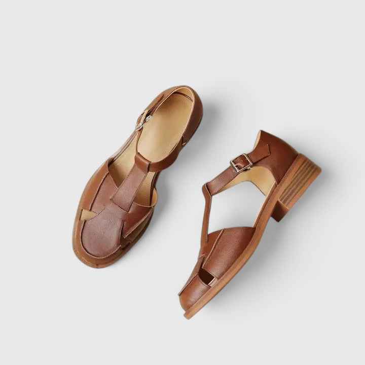 Rosalind – Closed Toe Fisherman Sandals with Block Heel
