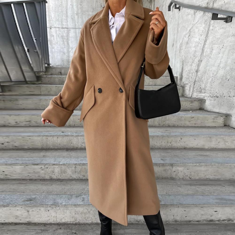 Maia – Oversized Longline Coat with Angled Pockets