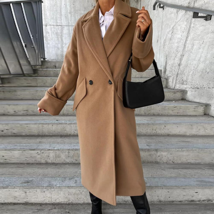 Maia – Oversized Longline Coat with Angled Pockets