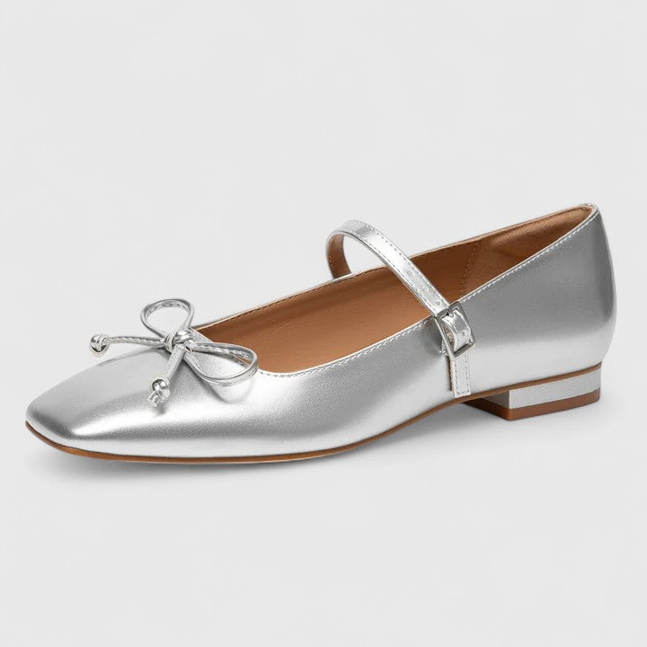 Pamela – Bowknot Square-Toe Ballet Flats