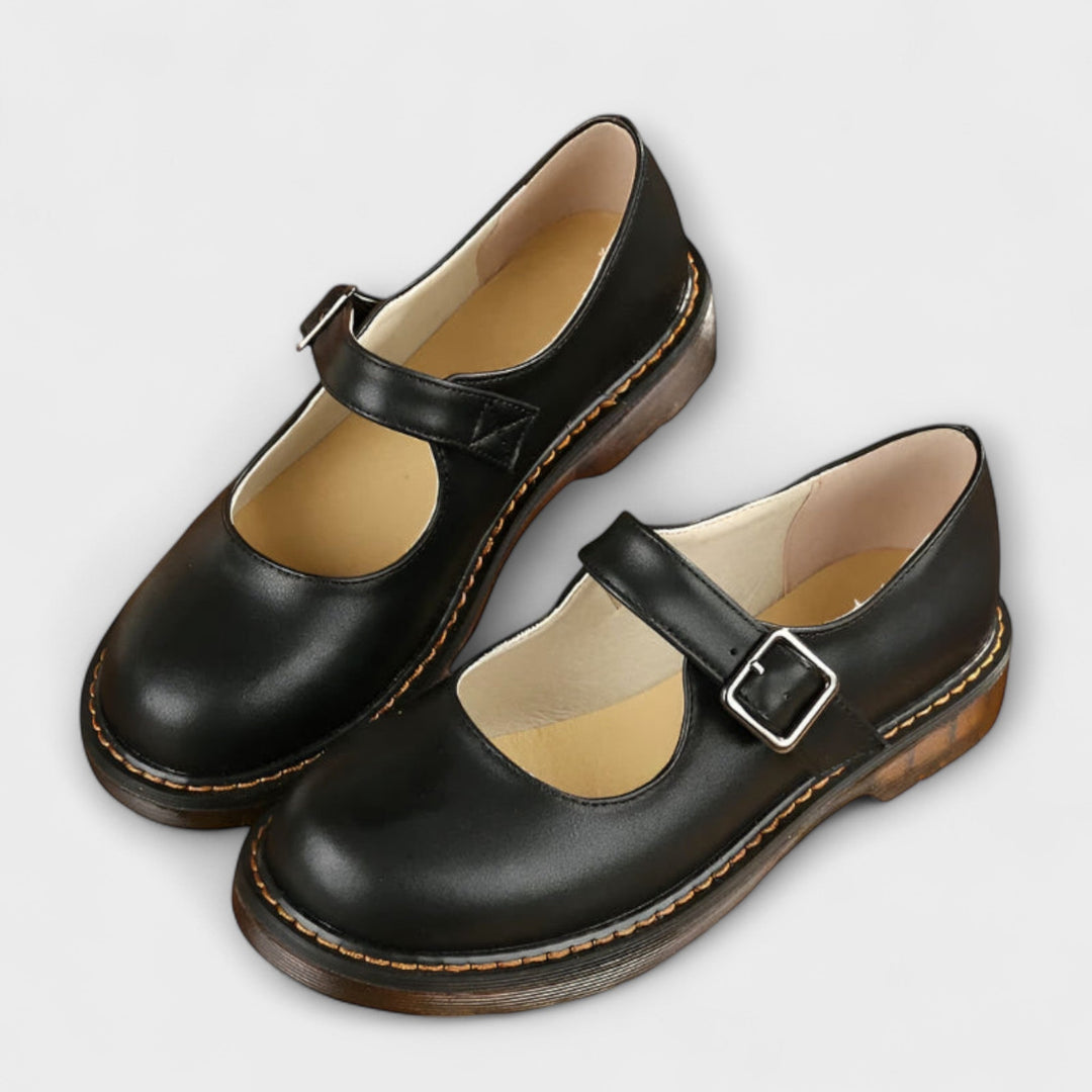 Rita – Chunky Mary Jane Flats with Buckle Strap