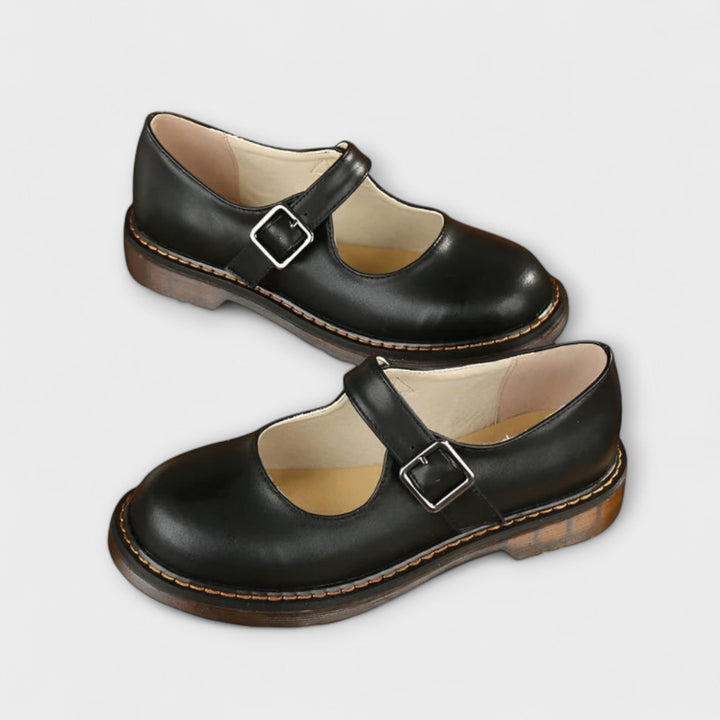 Rita – Chunky Mary Jane Flats with Buckle Strap