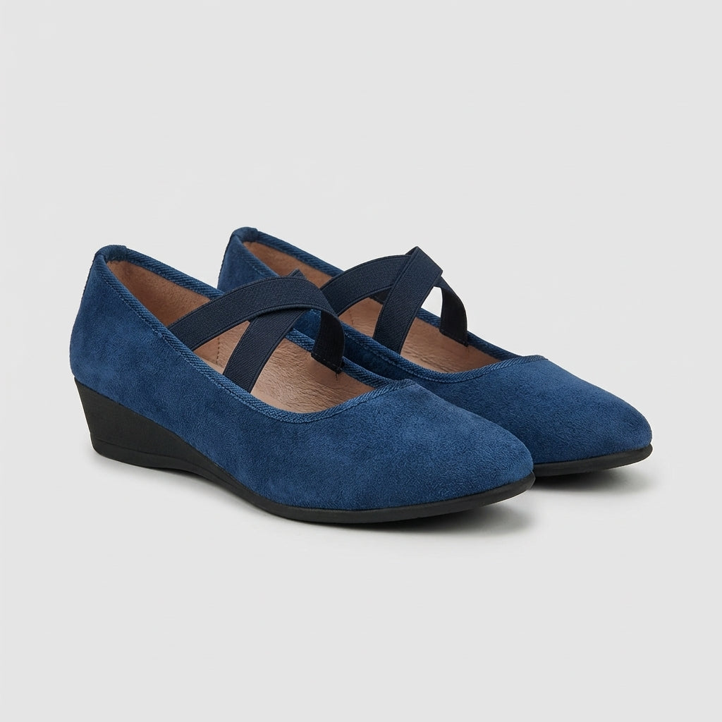Renata – Criss-Cross Strap Wedge Flats