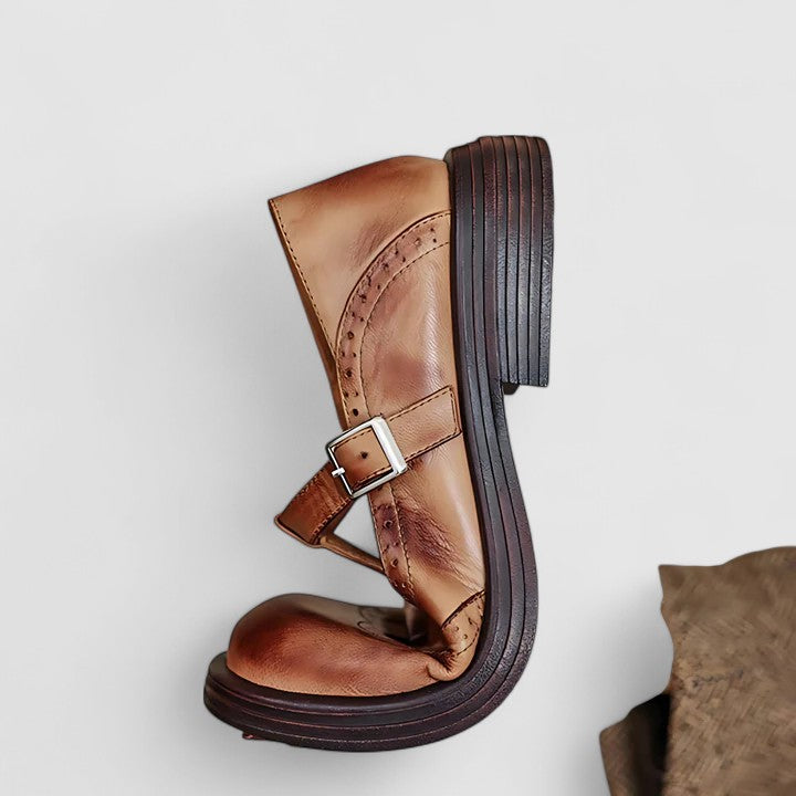 Sally – T-Bar Mary Jane Flats with Buckle Strap