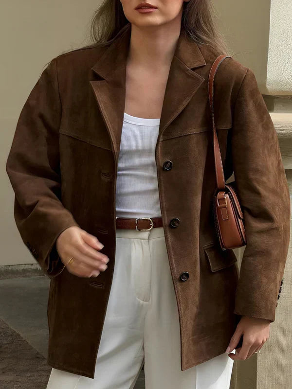 Evelina – Relaxed Suede-Look Blazer