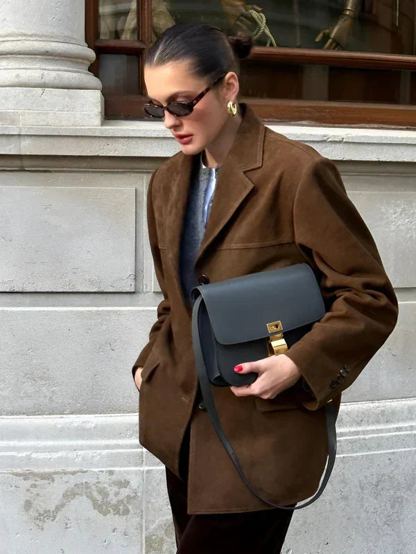 Evelina – Relaxed Suede-Look Blazer
