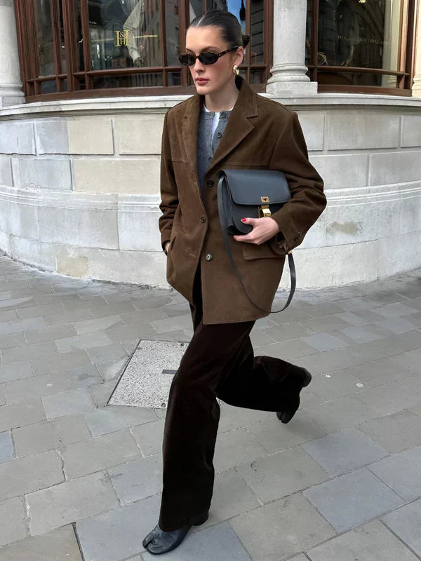 Evelina – Relaxed Suede-Look Blazer